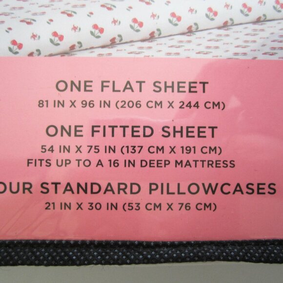 Juicy Couture Full Sheet Set Cherries Home Bedding - Picture 4 of 5